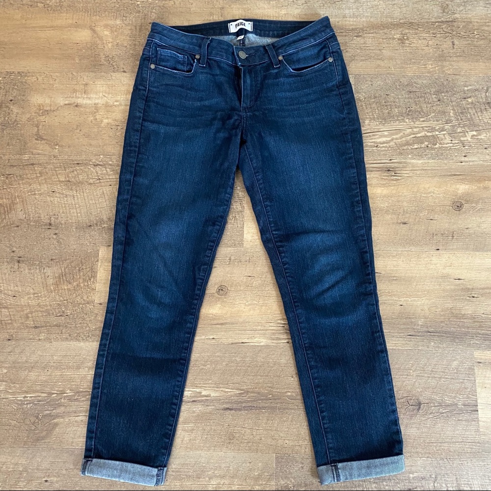 Paige denim cuffed skinny jeans.